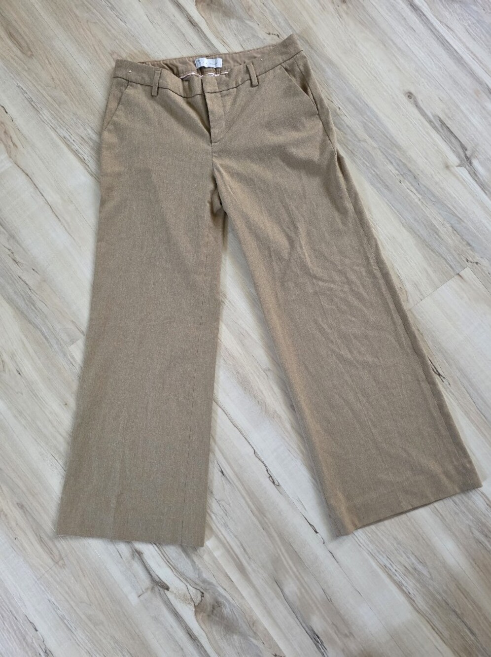 Gap Tan Wide Leg Trouser 4A Stretch RN 54023 Polyester Blend Preppy Pants